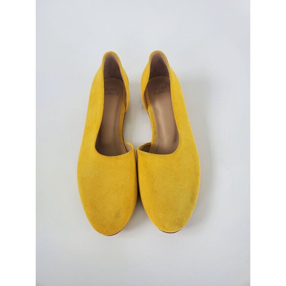 Tony Blanco Anthropologie Mustard Yellow Flats Size 40 US 9.5 - 10 Suede Shoes - Picture 4 of 15